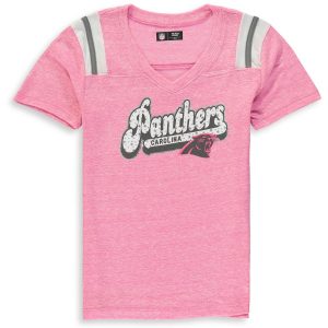 Girls Youth Carolina Panthers New Era Pink Star of the Game Tri-Blend T-Shirt