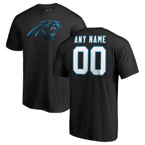 Men’s Carolina Panthers NFL Pro Line Black Any Name & Number Logo Personalized T-Shirt