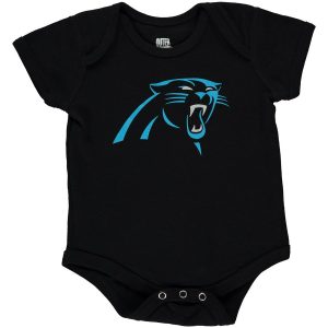 Newborn Carolina Panthers Black Team Logo Bodysuit