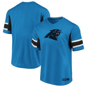 Men’s Carolina Panthers Blue Iconic Hashmark V-Neck T-Shirt