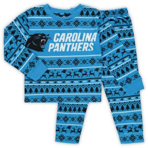 Preschool Carolina Panthers Wordmark Long Sleeve T-Shirt & Pants Pajama Set